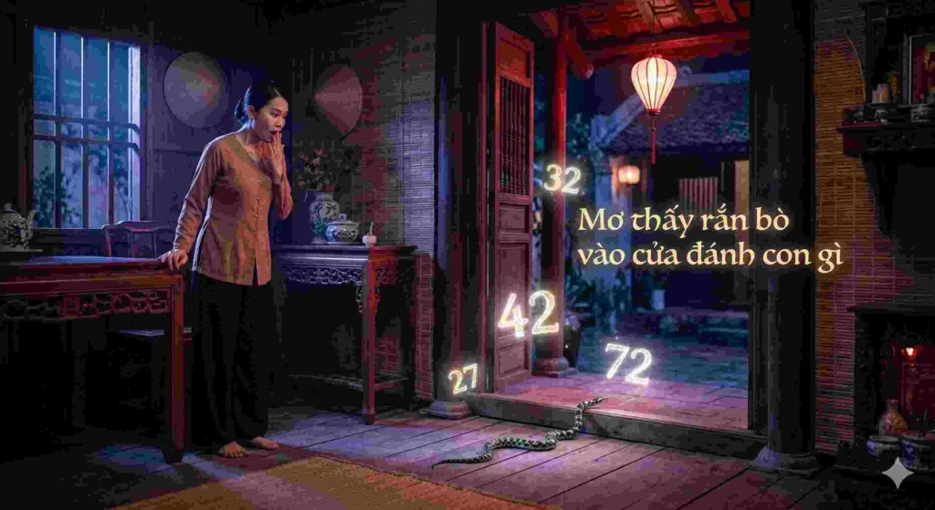 Mơ thấy rắn bò vào cửa đánh con gì